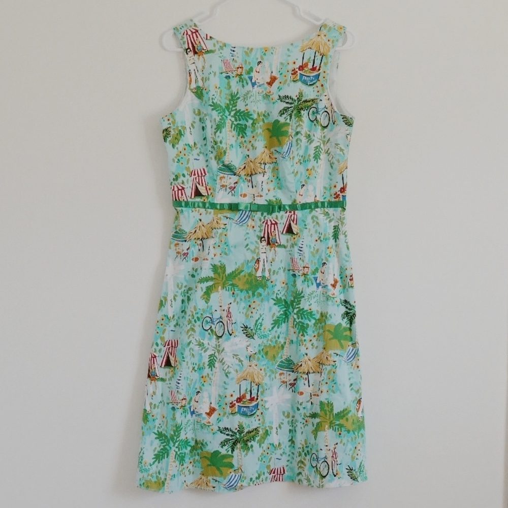Sangria Size 10 Vintage Retro Tropical People green Dress Pattern